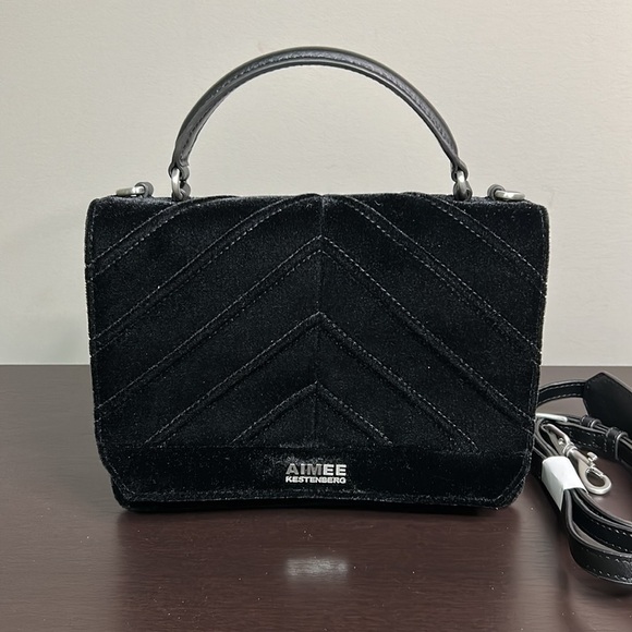 Aimee Kestenberg Mia Purse Velvet Expandable Crossbody Black - Picture 4 of 13